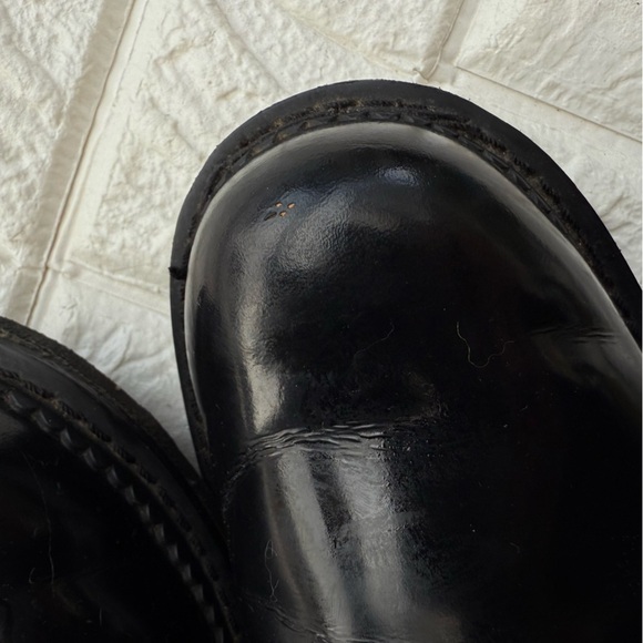 John Fluevog Tall Angels Bill Black Patent leather 12 Eye Combat Boots - Picture 10 of 14
